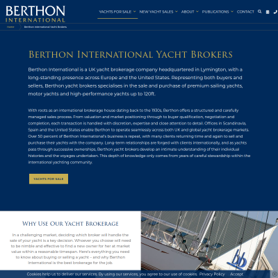 Screenshot of Berthon Sales Group | Brokers | UK & International Brokerage