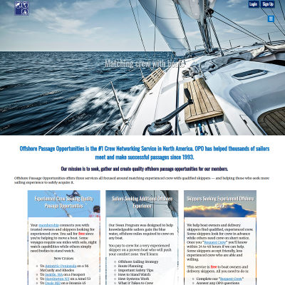Screenshot of Number One Crew and Sailing Networking Site in North America