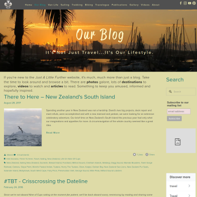 Screenshot of sailing New Zealand — Our Blog — Just a Little Further