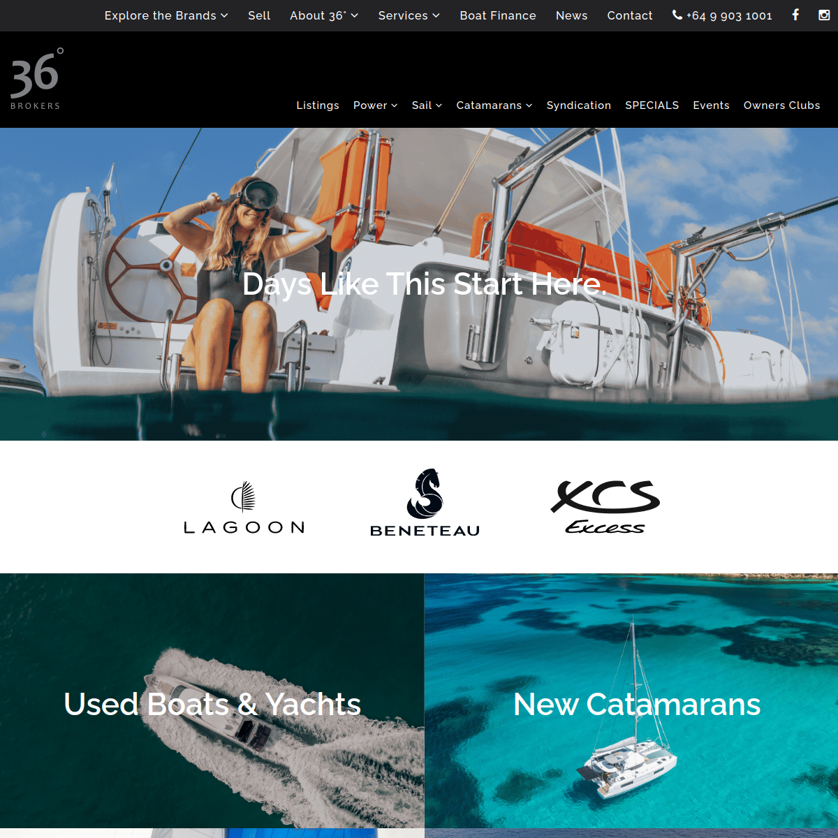 Screenshot of Boats & Yachts for Sale NZ | 36° Brokers - Power, Sail ...