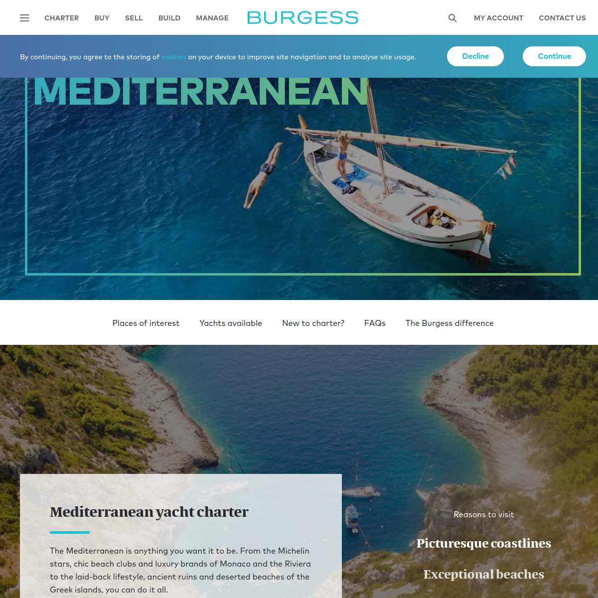 Screenshot of Luxury Mediterranean Yacht Charter | Burgess