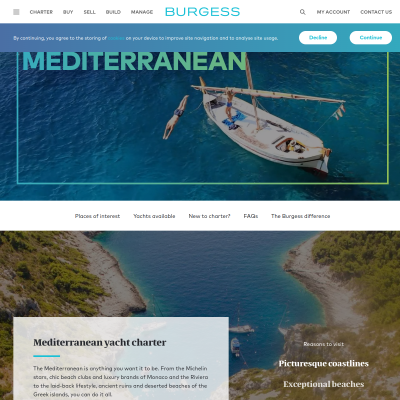 Screenshot of Luxury Mediterranean Yacht Charter | Burgess