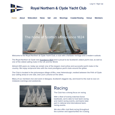 Screenshot of Royal Northern & Clyde Yacht Club