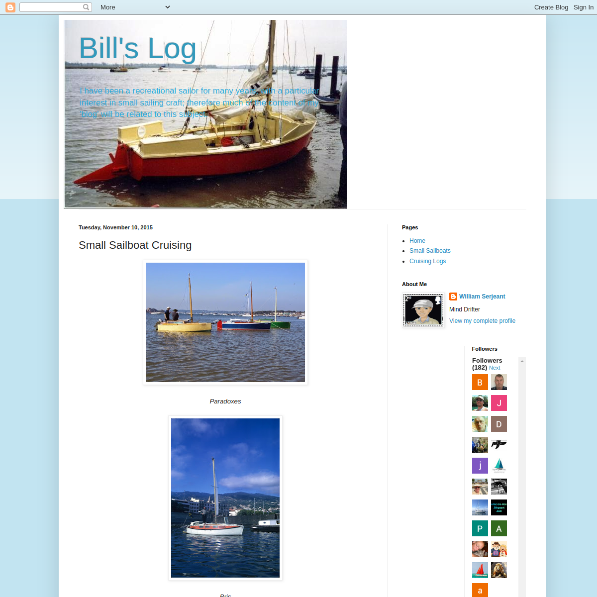 Screenshot of Small Sailboat Cruising - Bill's Log