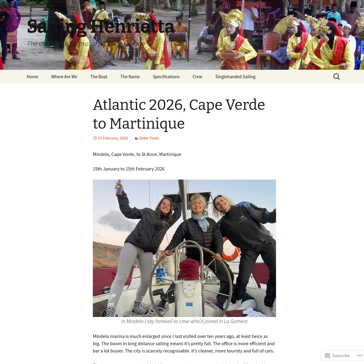 Screenshot of Sailing Henrietta | The unreliable journal of a sailing voyage