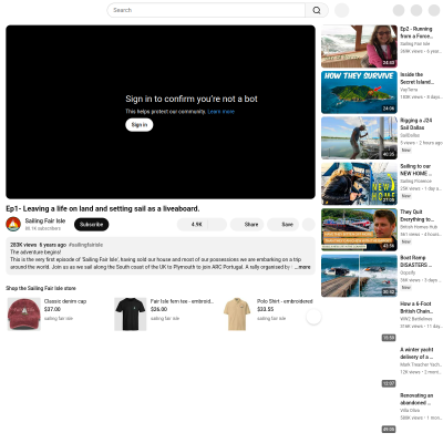 Screenshot of Ep1- Leaving a life on land and setting sail as a liveaboard. - YouTube