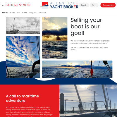 Screenshot of Atlantique Yacht Broker: Used boats and sailboats for sale Morbihan ...