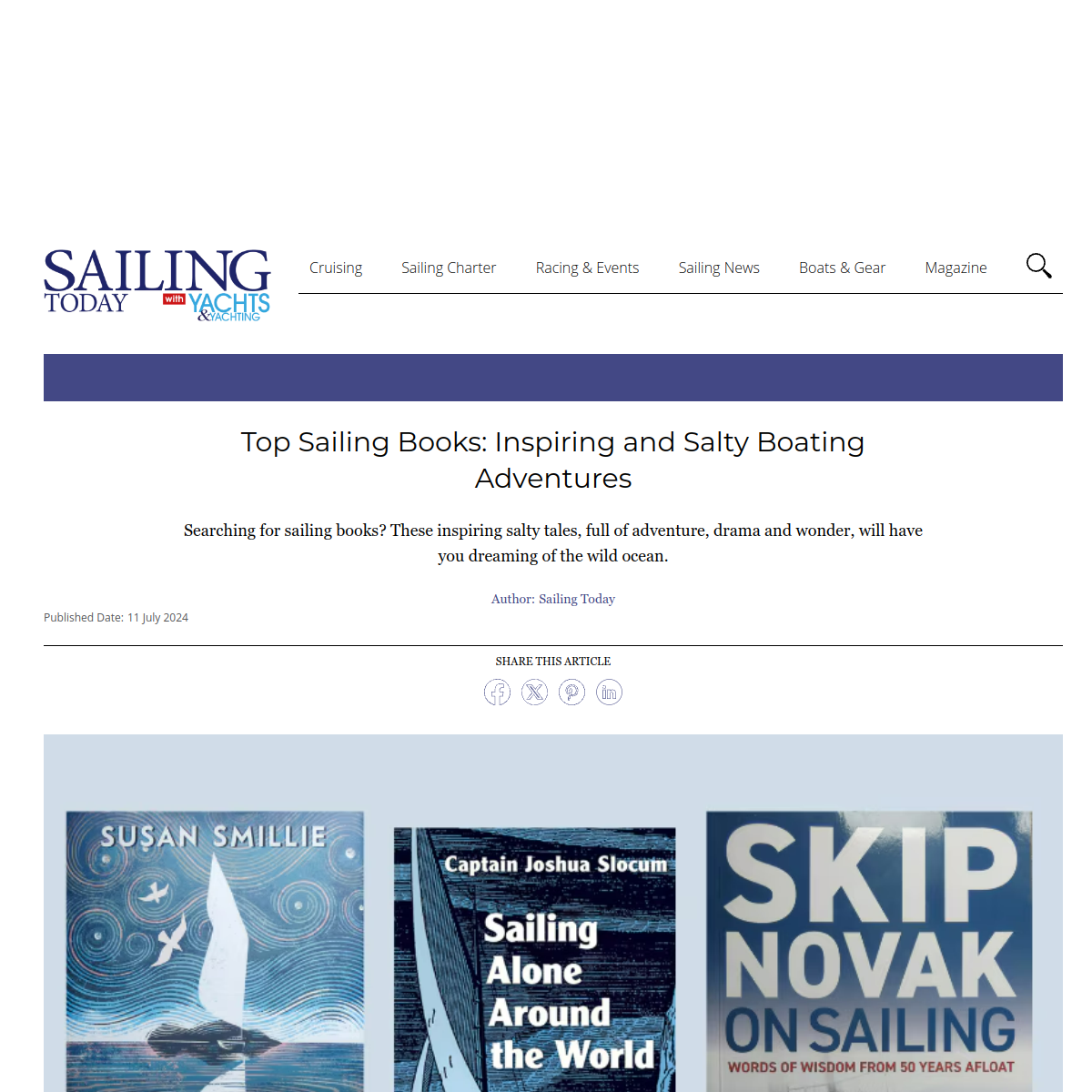 Screenshot of Top Sailing Books: Inspiring and Salty Boating Adventures