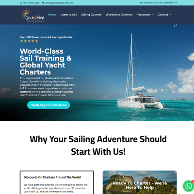 Screenshot of Sunshine Sailing Australia | Premier Sailing School & RYA Training