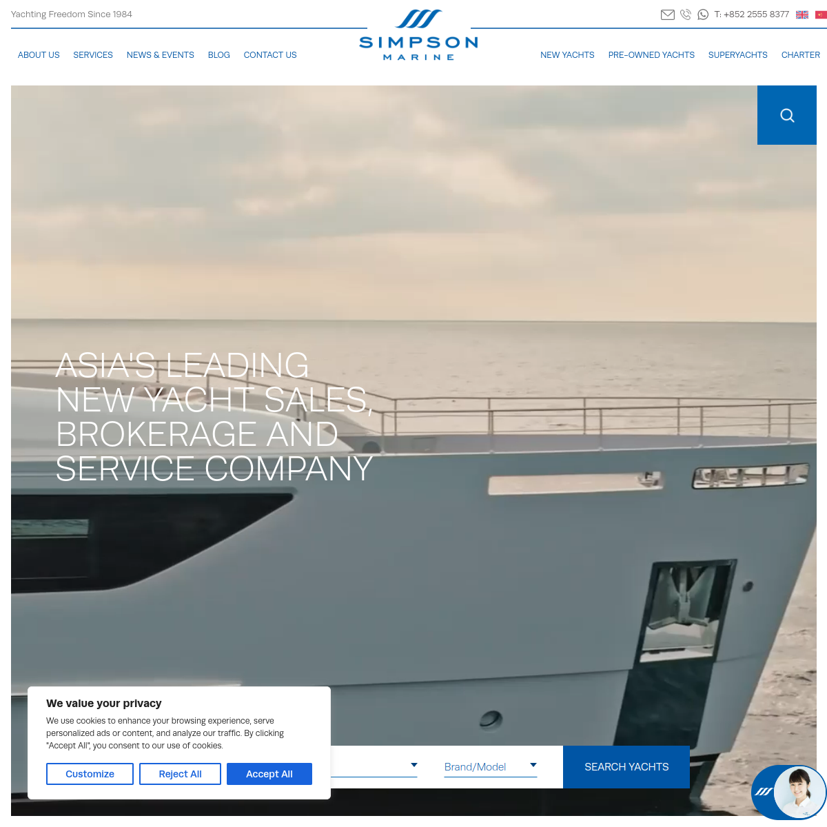 Screenshot of Simpson Marine: Luxury Yachts, Superyachts & Boats For Sale