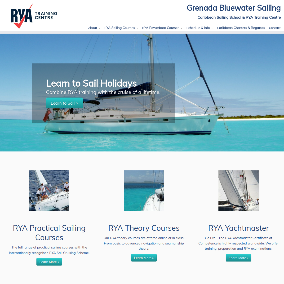 Screenshot of Grenada Bluewater Sailing | Caribbean RYA Training Centre
