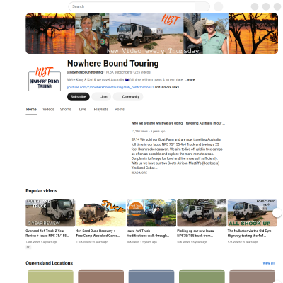 Screenshot of Nowhere Bound Touring - YouTube