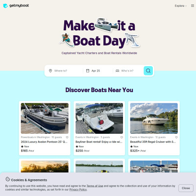 Screenshot of Getmyboat: Boat Rentals & Yacht Charters