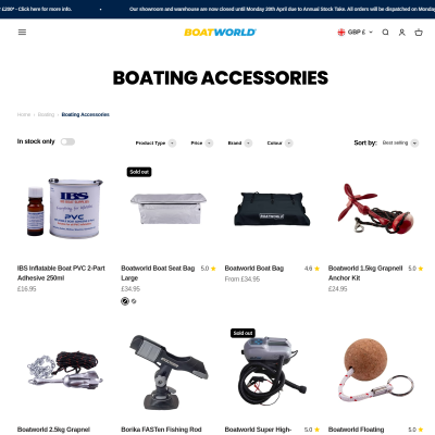 Screenshot of Boating Accessories | Marine Safety, Electronics, & Maintenance