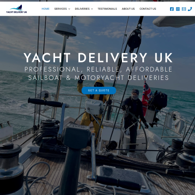 Screenshot of Yacht Delivery UK: Home