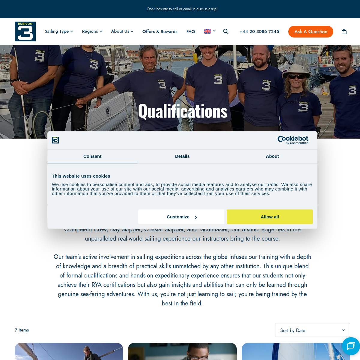 Screenshot of RYA Sailing Courses Honed by Real World Expeditions