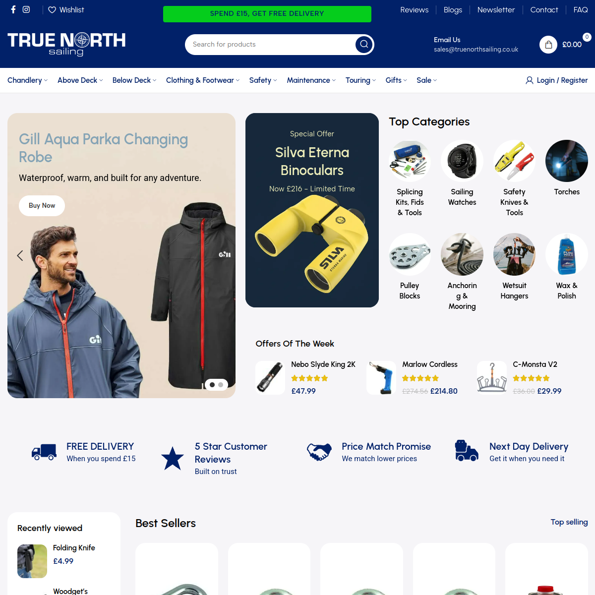 Screenshot of True North Sailing – Sailing Gear & Marine Equipment