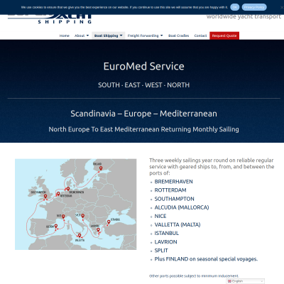 Screenshot of Europe - Mediterranean - SuperYacht Shipping