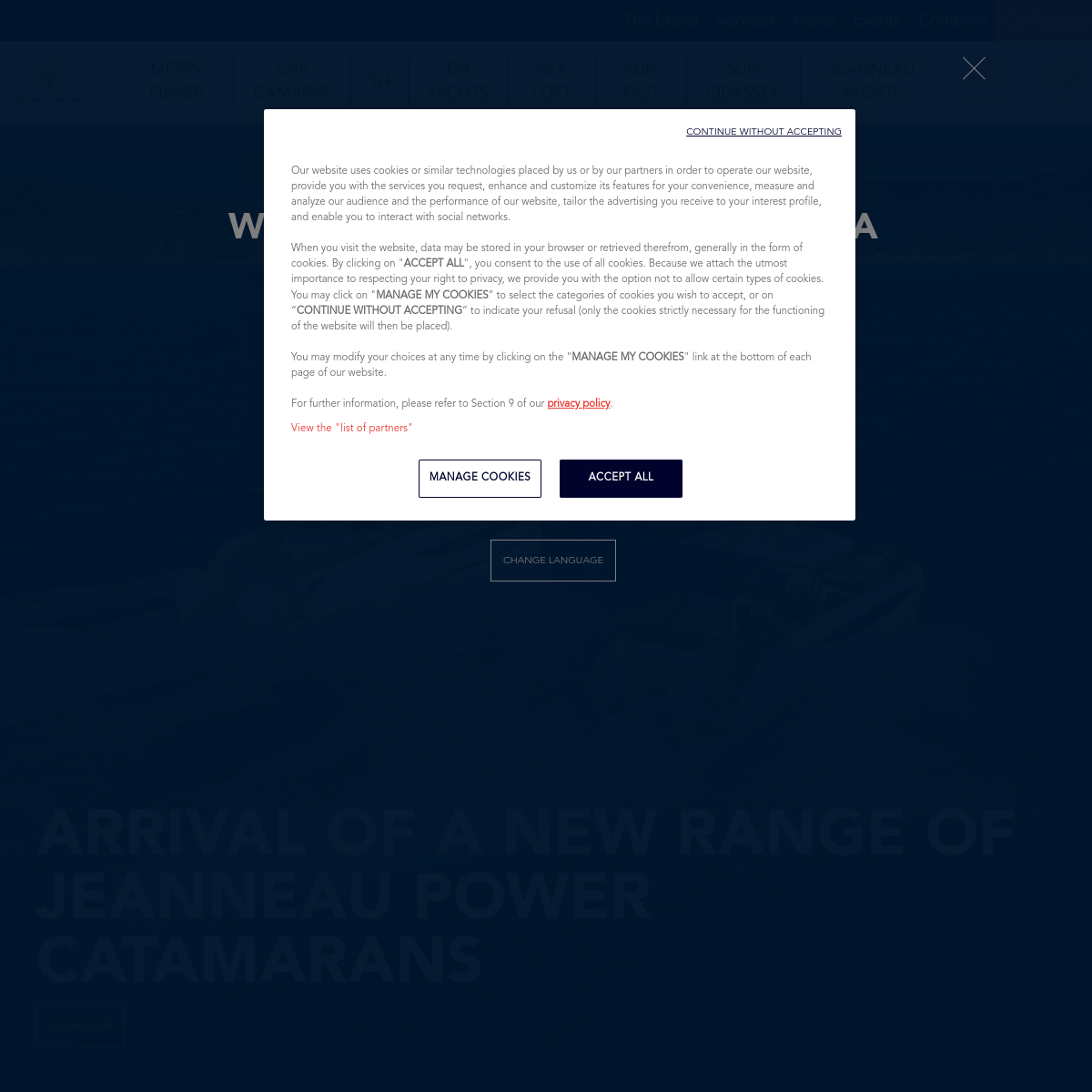 Screenshot of Jeanneau: Powerboats and sailboats for sale