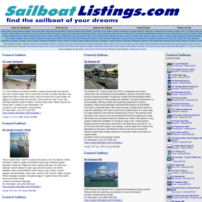 Screenshot of Sailboat Listings - sailboats for sale