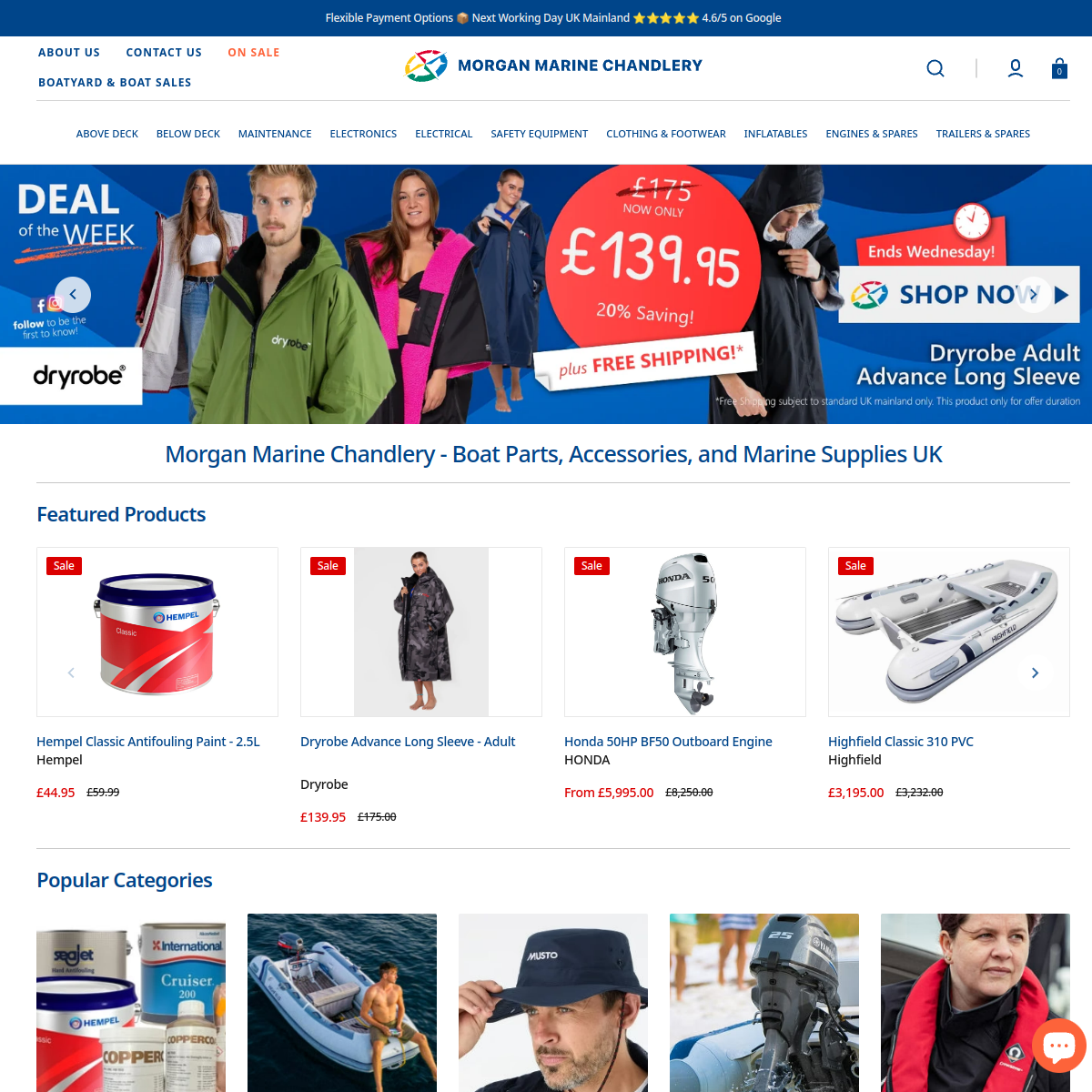 Screenshot of Morgan Marine Chandlery - Marine Equipment & Boating Lifestyle