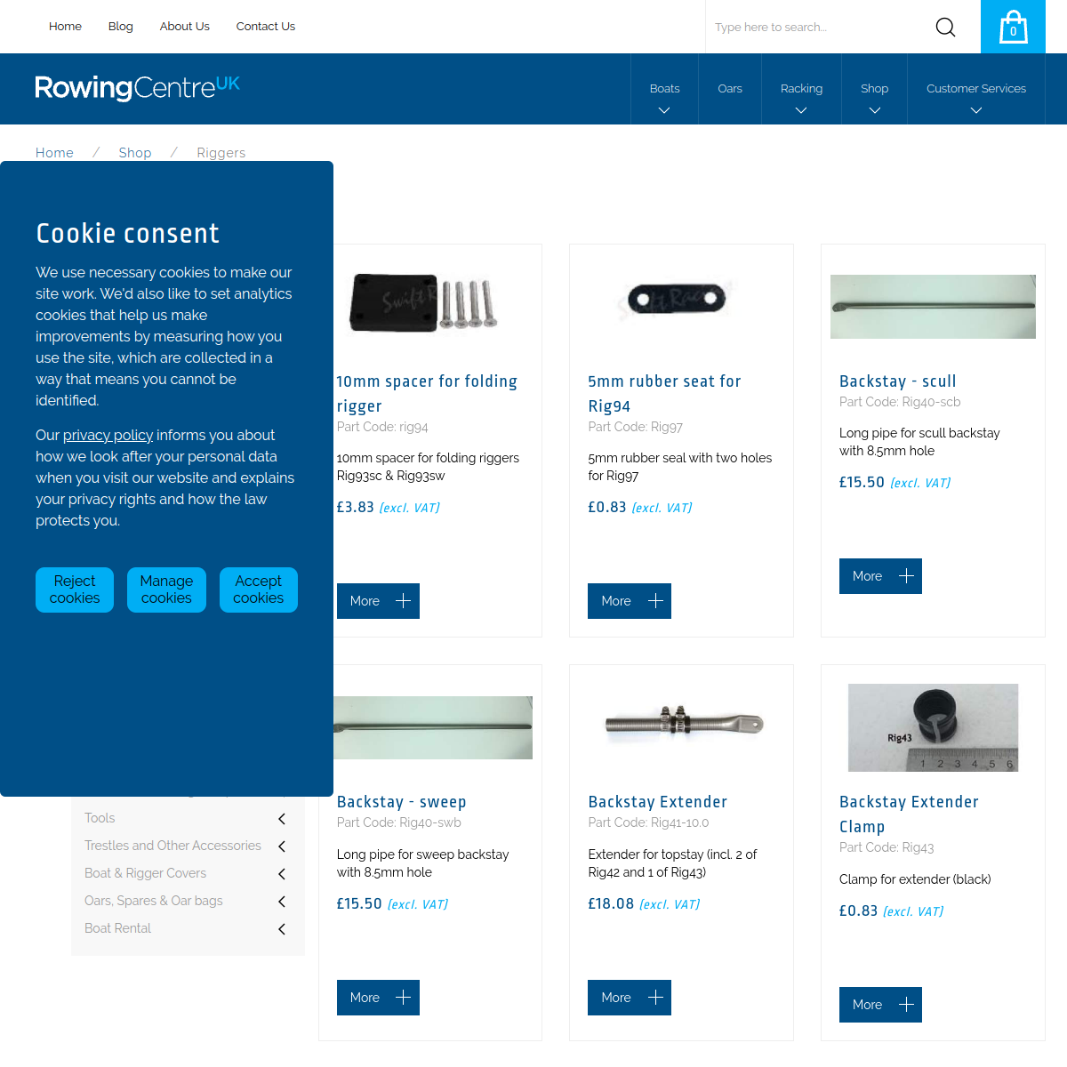 Screenshot of Riggers - Rowing Centre UK