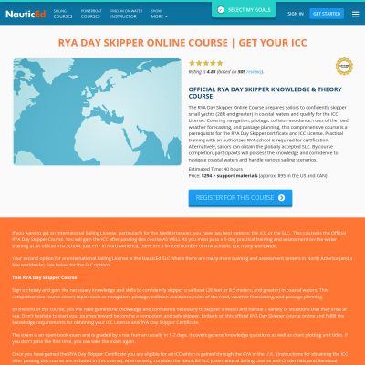 Screenshot of RYA Day Skipper Online Course | Get your ICC | NauticEd