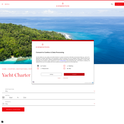Screenshot of Yacht Charter in New Ireland | Luxury Crewed Charters