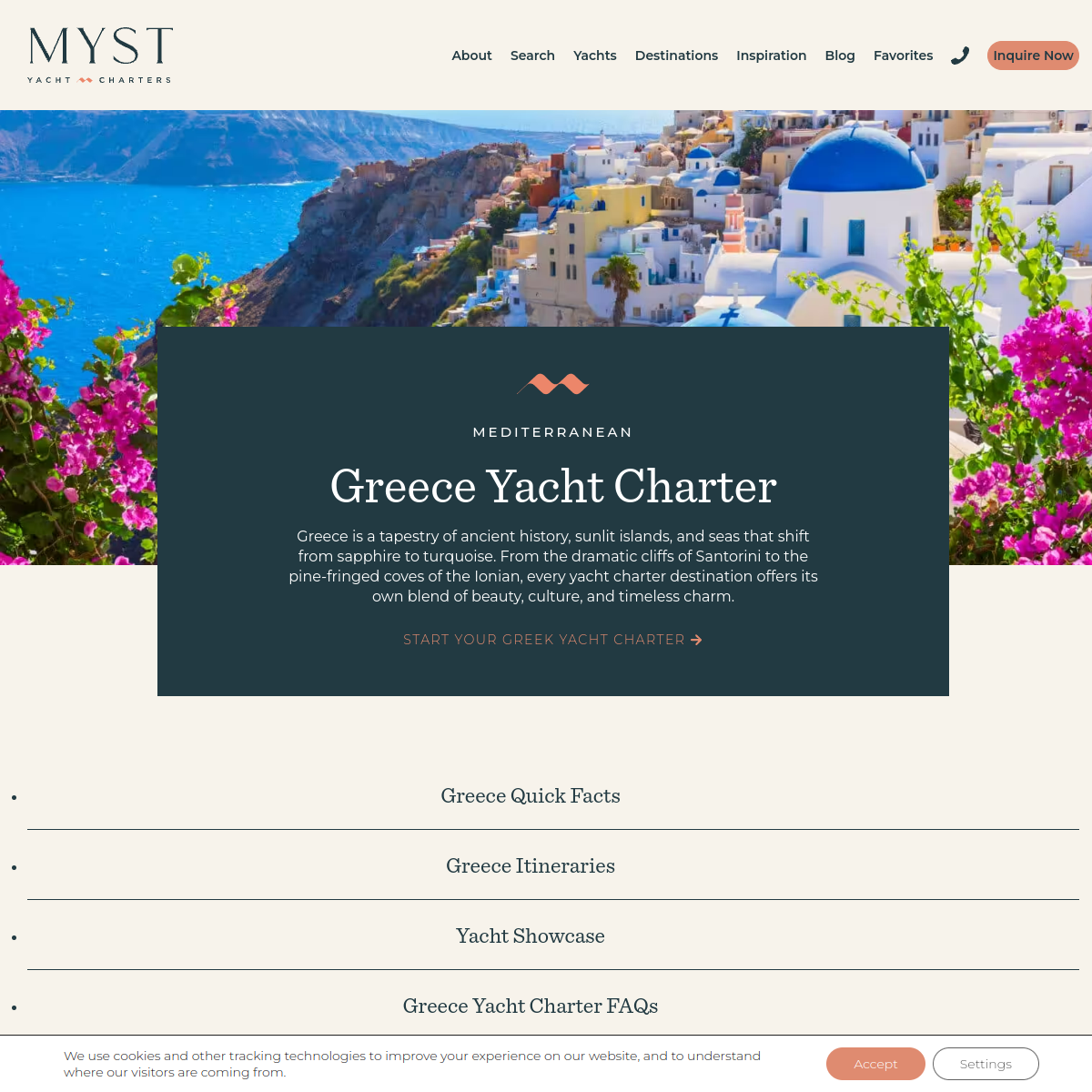 Screenshot of Greece Yacht Charter | Myst Yacht Charters
