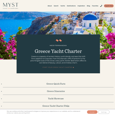 Screenshot of Greece Yacht Charter | Myst Yacht Charters