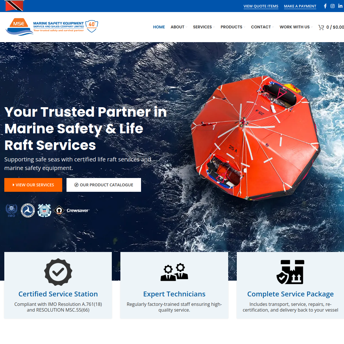 Screenshot of Marine Safety Equipment – Your Trusted Safety and Survival Partner