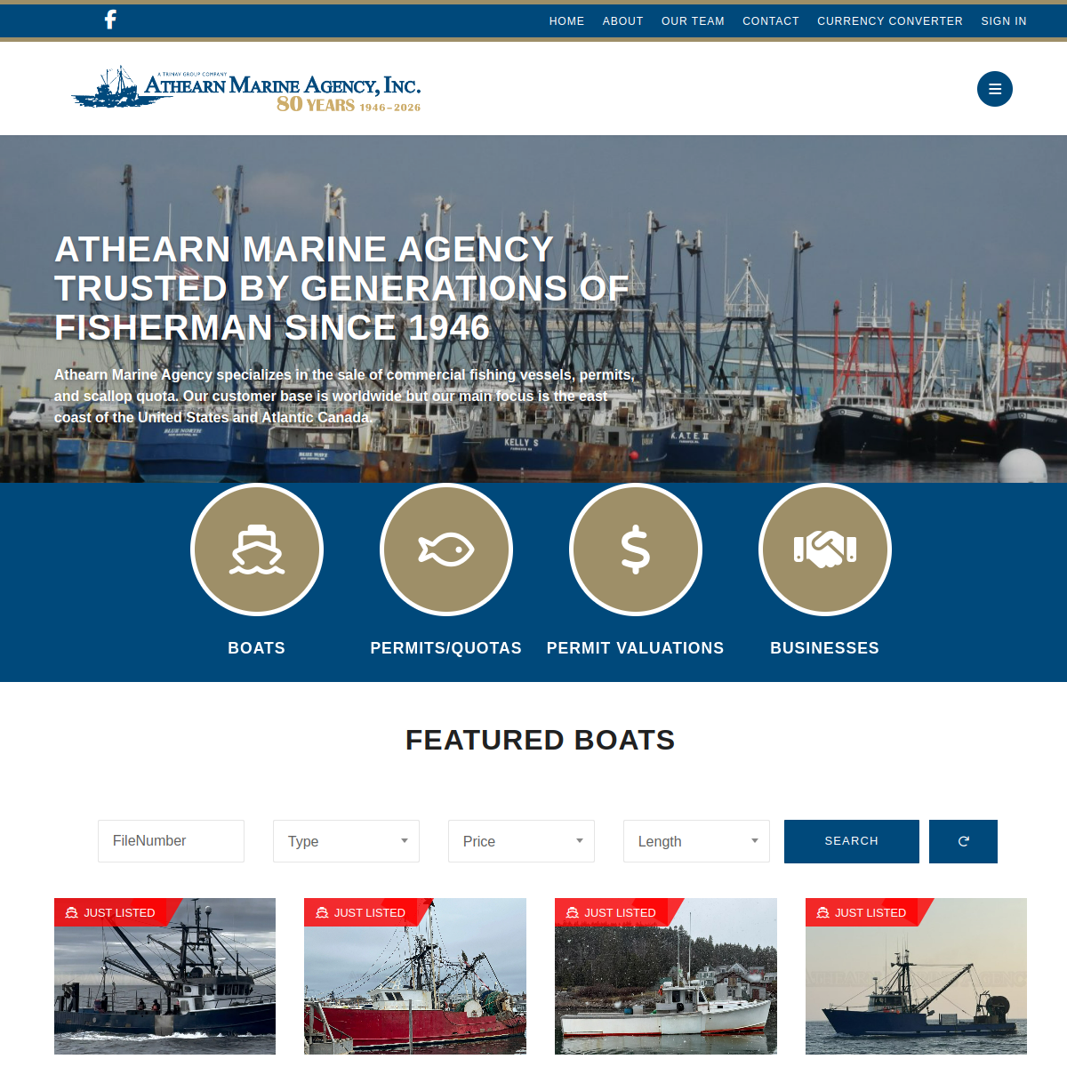 Screenshot of Athearn Marine Agency, Inc. - Marine Brokers for Commercial ...