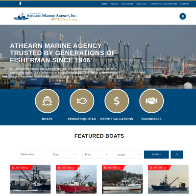 Screenshot of Athearn Marine Agency, Inc. - Marine Brokers for Commercial ...