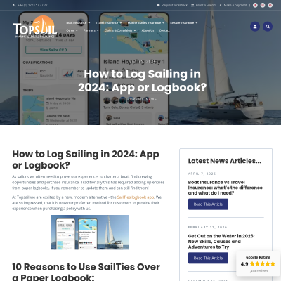 Screenshot of How to Log Sailing in 2024: App or Logbook? - Topsail