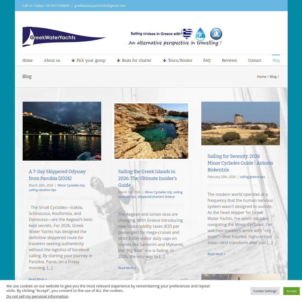 Screenshot of Blog - Sailing the Greek Islands _ Greece sailing vacations