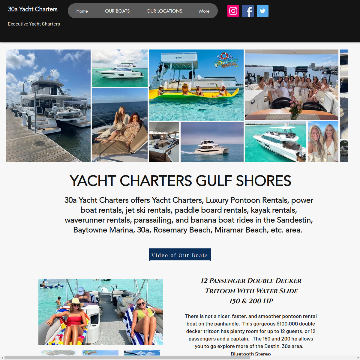 Screenshot of Yacht Charters Gulf Shores