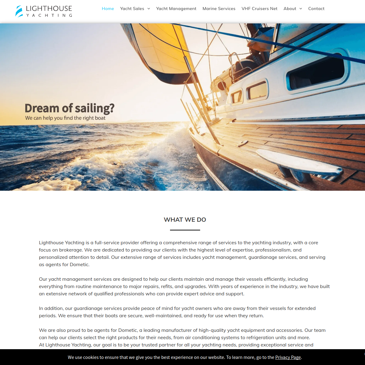 Screenshot of Lighthouse Yachting: Caribbean Yacht Brokerage + Services