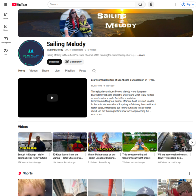 Screenshot of Sailing Melody - YouTube