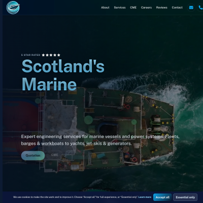 Screenshot of Coastal Marine Engineering | Scotland's Marine Experts - Marine ...