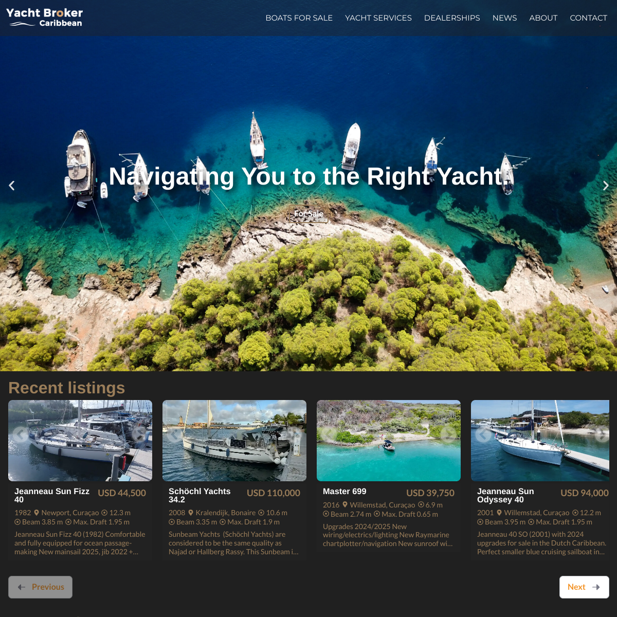 Screenshot of Yacht Broker Caribbean BV International used, new boat and yacht ...