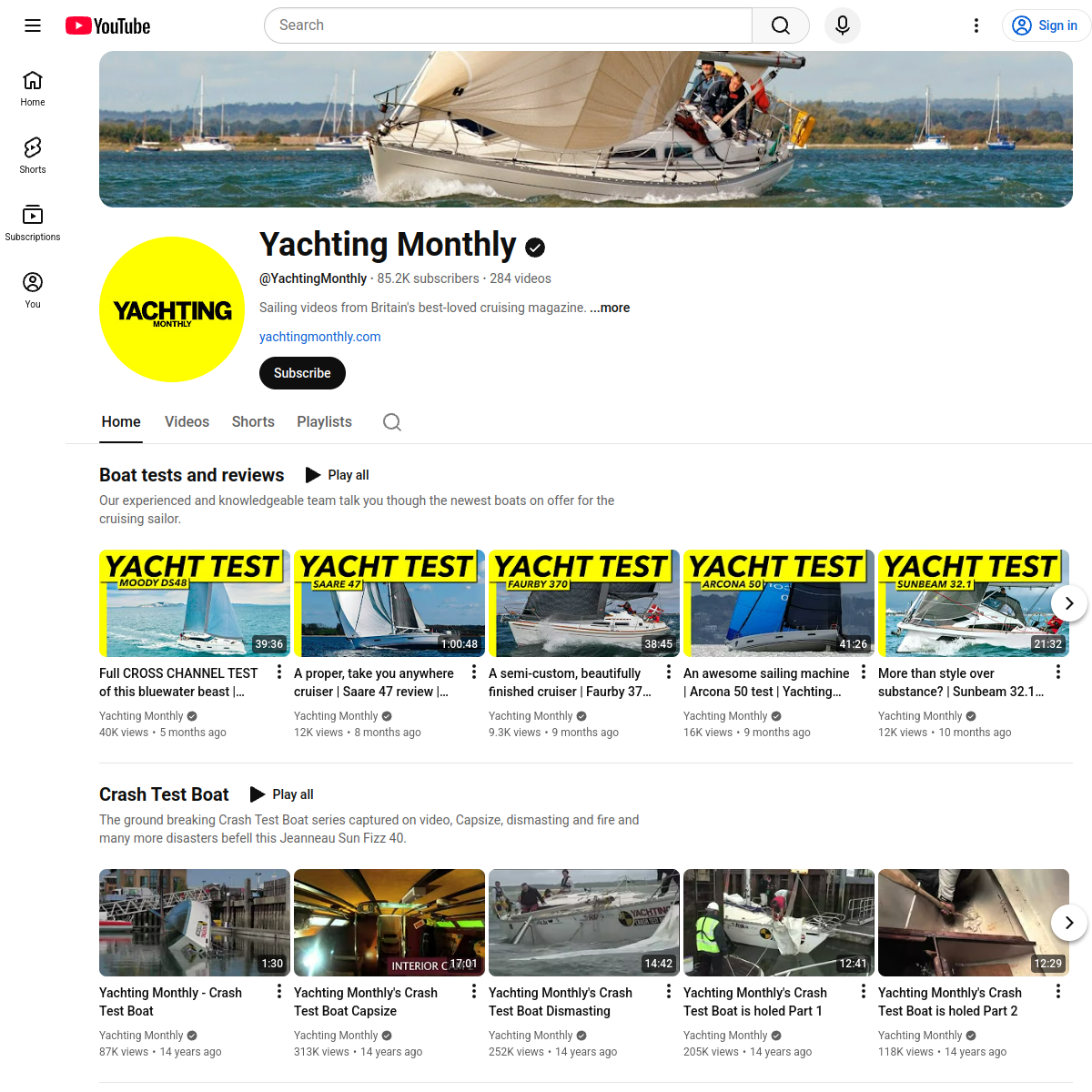 Screenshot of Yachting Monthly