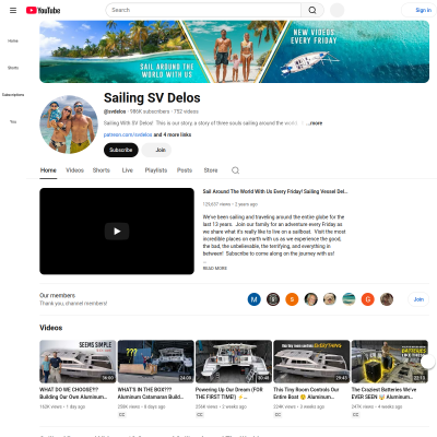 Screenshot of Sailing SV Delos - YouTube