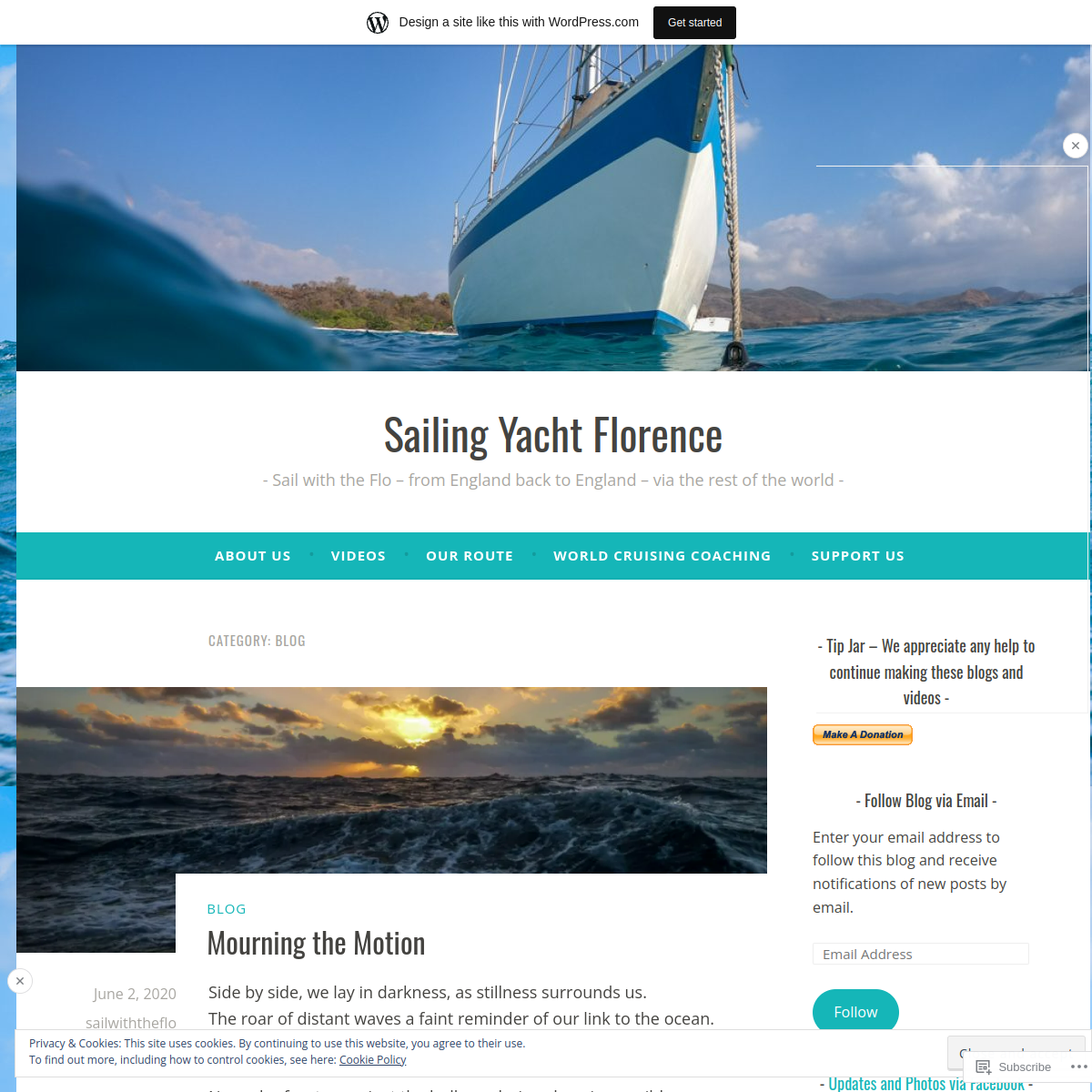 Screenshot of Blog – Sailing Yacht Florence