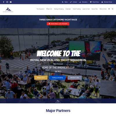 Screenshot of Royal New Zealand Yacht Squadron – Home of the America's Cup