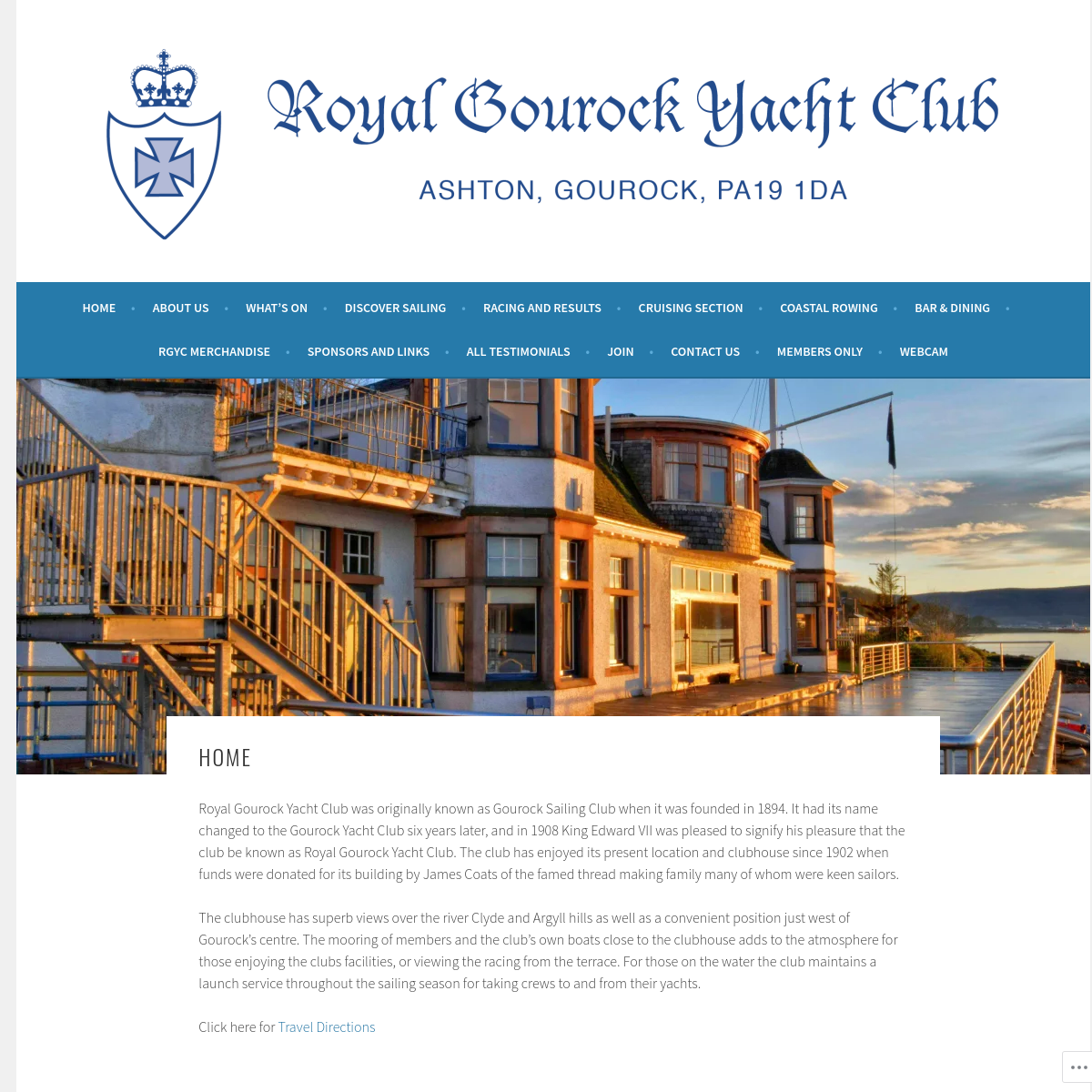 Screenshot of Royal Gourock Yacht Club