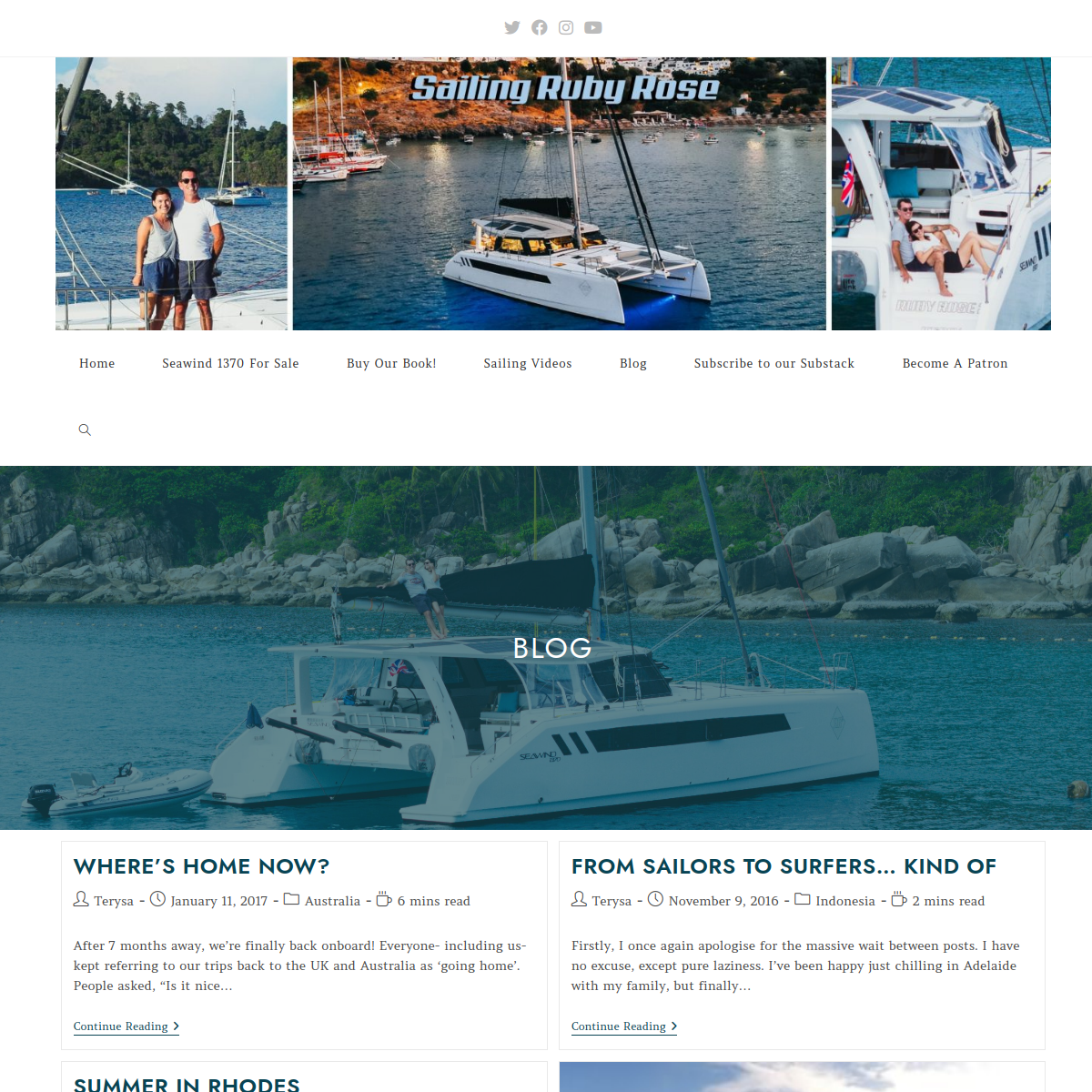 Screenshot of Blog – Sailing Ruby Rose