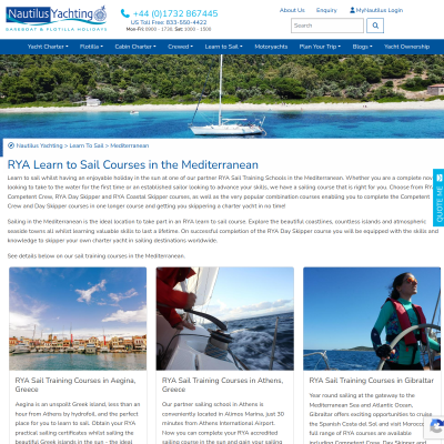 Screenshot of RYA Learn to Sail Courses in the Mediterranean | Nautilus Yachting