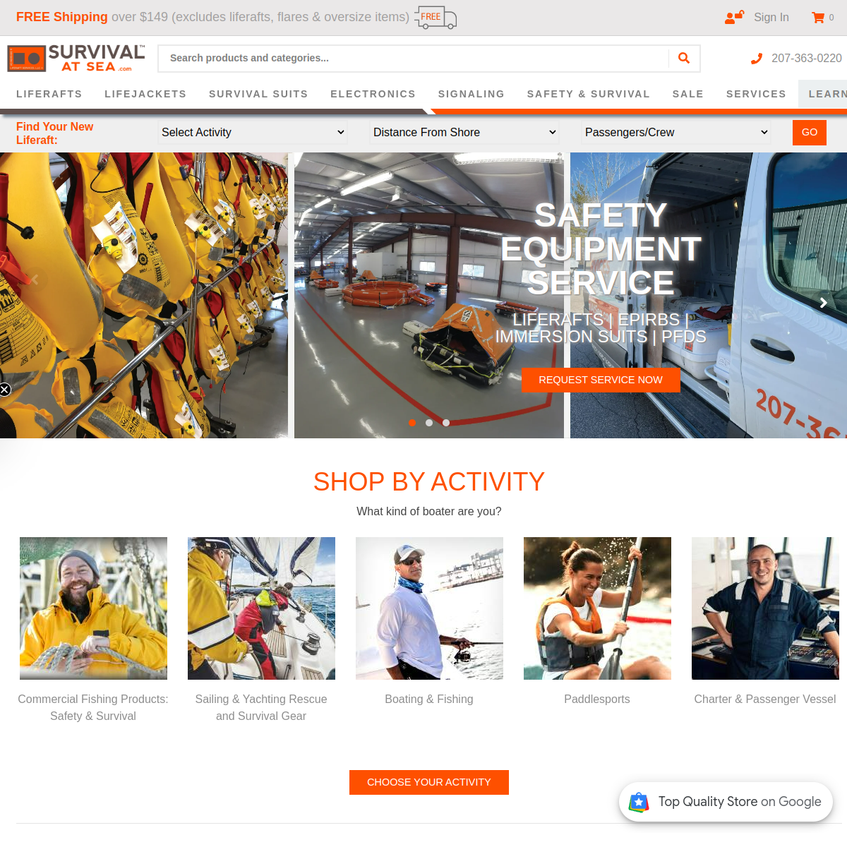 Screenshot of Survival At Sea: Marine Safety Equipment & Supplies