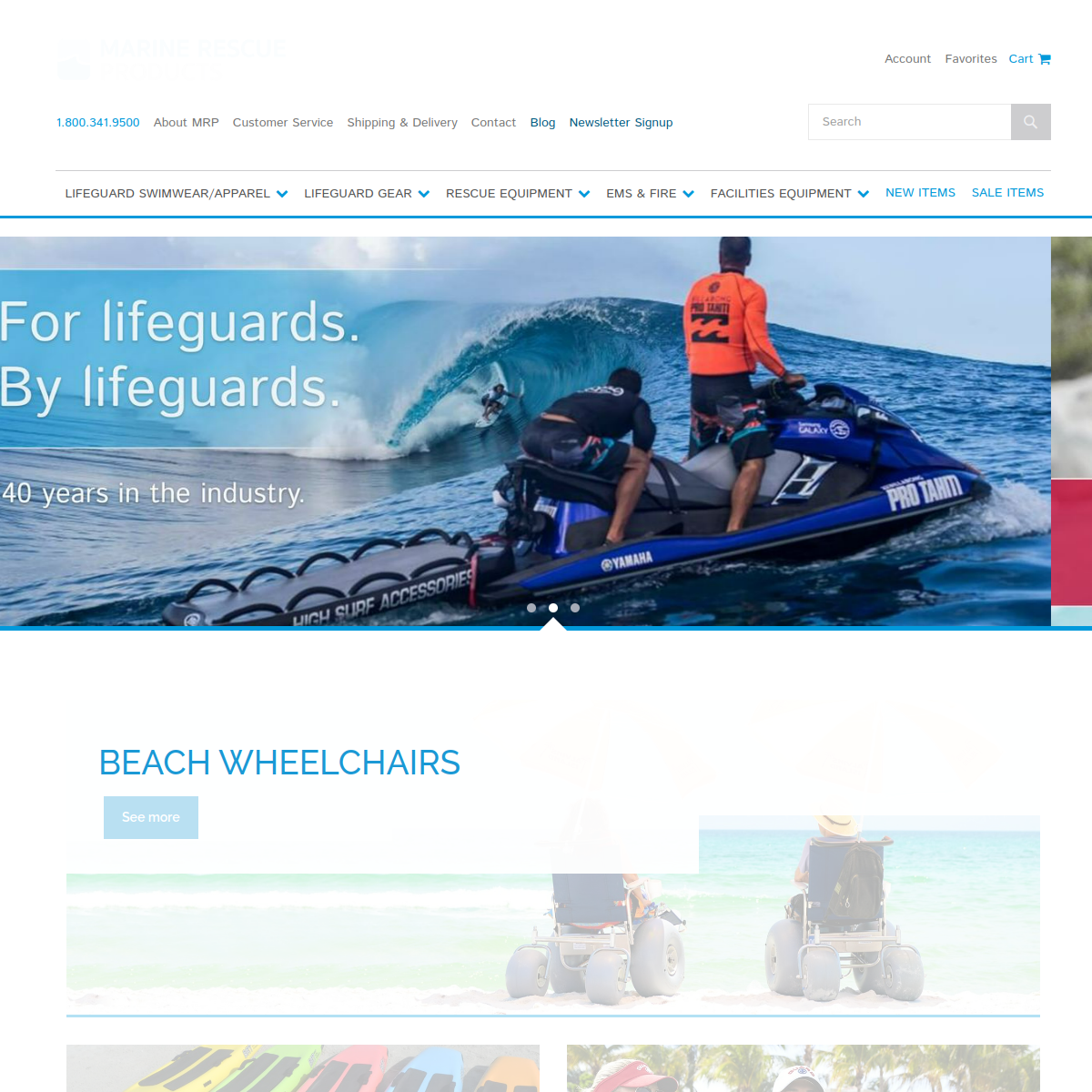 Screenshot of Marine Rescue Products: Serving the world's best lifeguards since ...