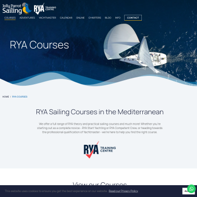 Screenshot of RYA Courses | Jolly Parrot Sailing